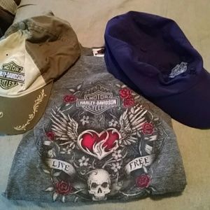 T-shirt and hats